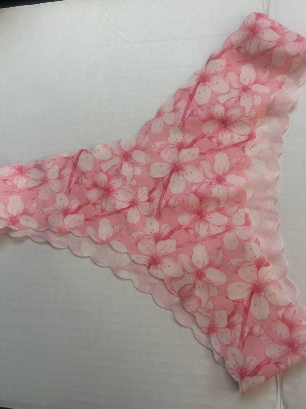 Laser cut panties Pink floral XS
